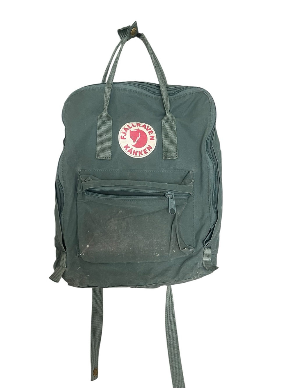 Fjallraven Kånken Backpack in Dark Green with Red Logo